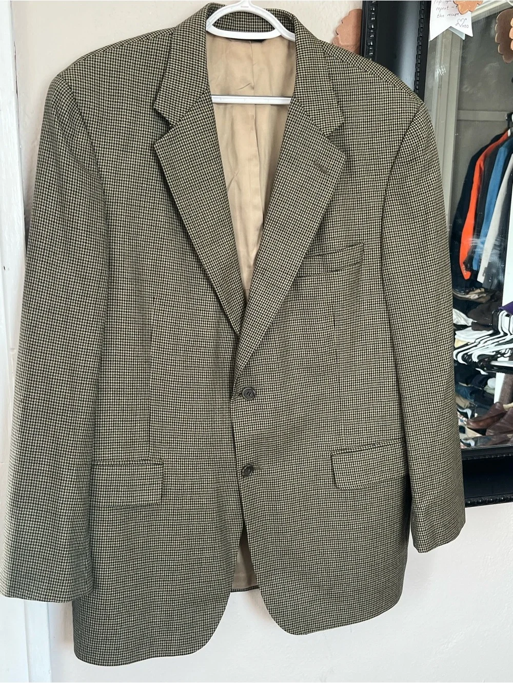 Brooks Brothers Tan/Black Houndstooth Men’s 42R Sport Coat